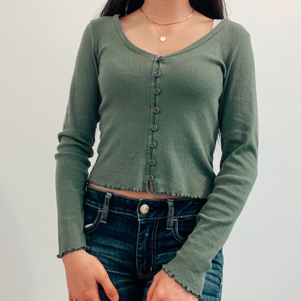 ☆scoop neck long sleeve tee